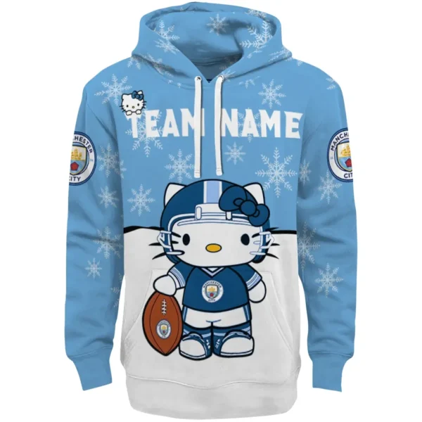 Manchester City Hoodie Personalized Hello Kitty Sky Blue Best Selling