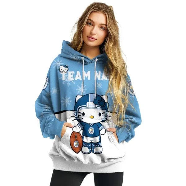 Manchester City Hoodie Personalized Hello Kitty Sky Blue High Quality
