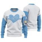 Manchester City Sweater Customized Heart Sketch Sky Blue White Best Selling
