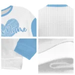 Manchester City Sweater Customized Heart Sketch Sky Blue White Best Selling