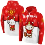 Manchester United Hoodie Custom Hello Kitty Red Best Selling