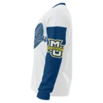 Marquette Golden Eagles Sweater Custom Heart Sketch Blue White Best Selling