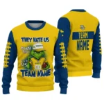 Marquette Golden Eagles Sweater Personalized Grinch Fierce Blue Best Selling