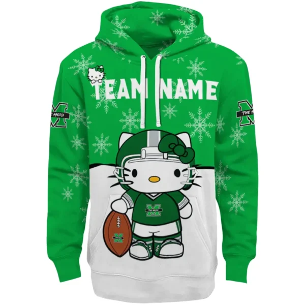Marshall Thundering Herd Hoodie Personalized Hello Kitty Green Best Selling