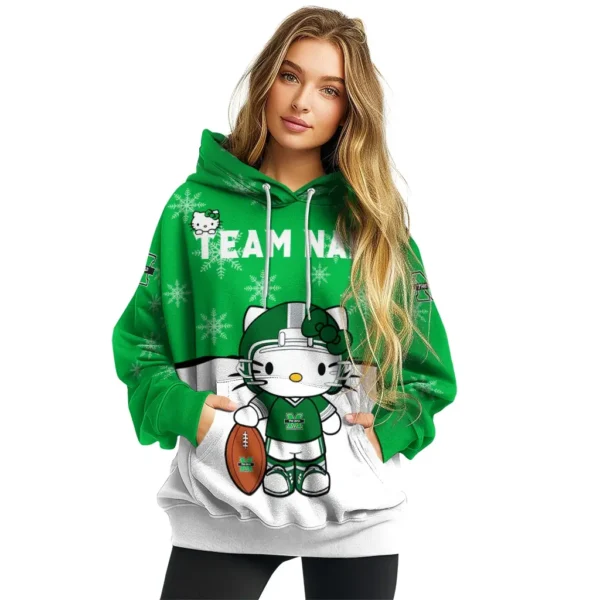 Marshall Thundering Herd Hoodie Personalized Hello Kitty Green High Quality
