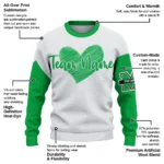 Marshall Thundering Herd Sweater Customized Heart Sketch Green White Best Selling