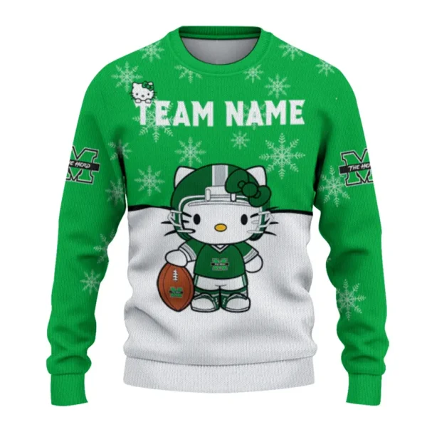 Marshall Thundering Herd Sweater Customized Hello Kitty Green Best Selling