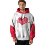 Maryland Terrapins Hoodie Customized Scribble Heart Red White Best Selling