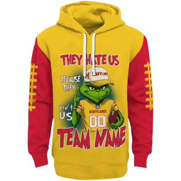Maryland Terrapins Hoodie Personalized Grinch Fierce Red Best Selling