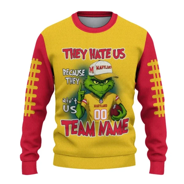 Maryland Terrapins Sweater Customized Grinch Fierce Red Best Selling
