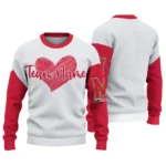 Maryland Terrapins Sweater Personalized Heart Sketch Red White Best Selling