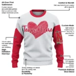 Maryland Terrapins Sweater Personalized Heart Sketch Red White Best Selling