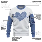 Memphis Grizzlies Sweater Customized Heart Sketch Blue White Best Selling