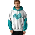 Miami Dolphins Hoodie Customized Scribble Heart Aqua White Best Selling