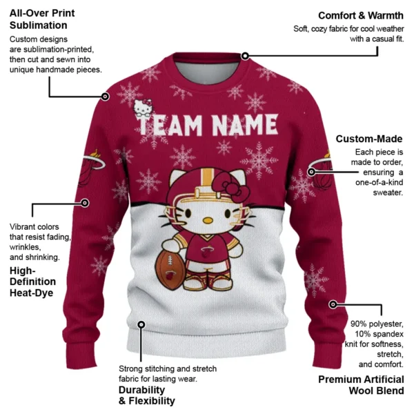 Miami Heat Sweater Custom Hello Kitty Red New Arrival