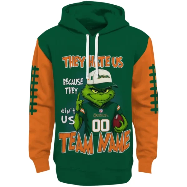 Miami Hurricanes Hoodie Personalized Grinch Fierce Orange Best Selling