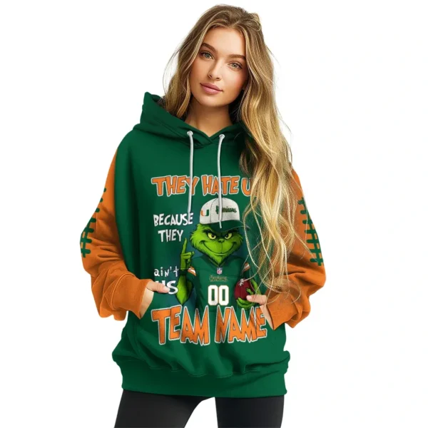 Miami Hurricanes Hoodie Personalized Grinch Fierce Orange High Quality