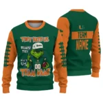 Miami Hurricanes Sweater Customized Grinch Fierce Orange Best Selling