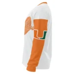 Miami Hurricanes Sweater Personalized Heart Sketch Orange White Best Selling