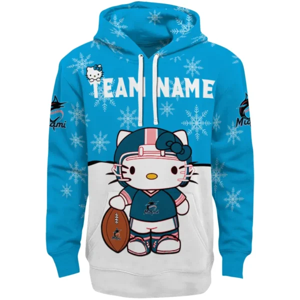 Miami Marlins Hoodie Custom Hello Kitty Blue Best Selling