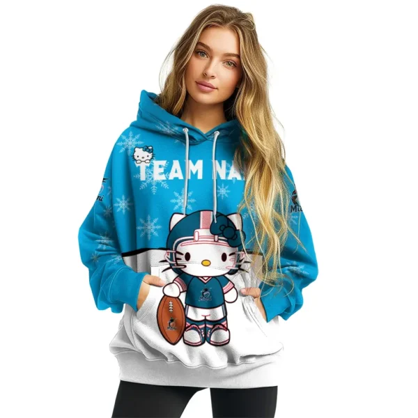 Miami Marlins Hoodie Custom Hello Kitty Blue High Quality