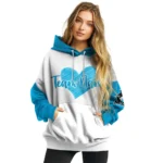 Miami Marlins Hoodie Customized Scribble Heart Blue White Best Selling
