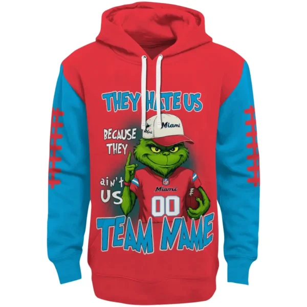 Miami Marlins Hoodie Personalized Grinch Fierce Blue Best Selling