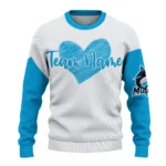 Miami Marlins Sweater Personalized Heart Sketch Blue White Best Selling