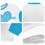 Miami Marlins Sweater Personalized Heart Sketch Blue White Best Selling