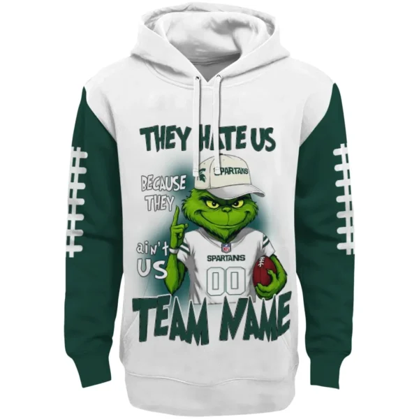 Michigan State Spartans Hoodie Custom Grinch Fierce Green Best Selling
