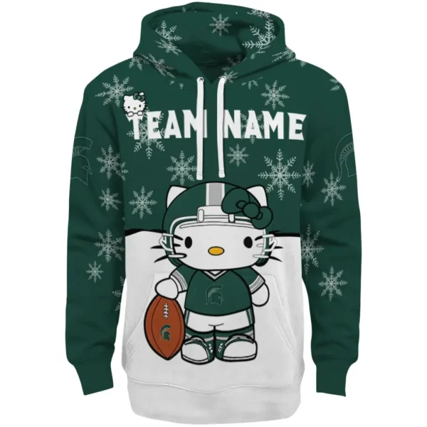 Michigan State Spartans Hoodie Customized Hello Kitty Green Best Selling