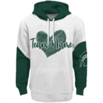 Michigan State Spartans Hoodie Personalized Scribble Heart Green White Best Selling