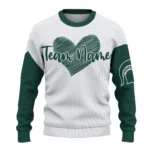 Michigan State Spartans Sweater Custom Heart Sketch Green White Best Selling