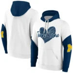 Michigan Wolverines Hoodie Custom Scribble Heart Blue White Best Selling