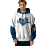 Michigan Wolverines Hoodie Custom Scribble Heart Blue White Best Selling