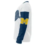 Michigan Wolverines Sweater Customized Heart Sketch Blue White Best Selling