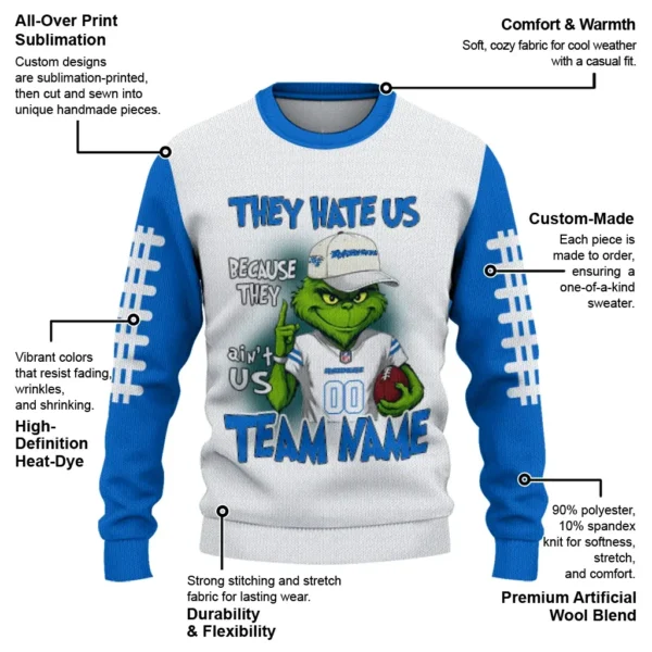 Middle Tennessee Blue Raiders Sweater Custom Grinch Fierce Blue New Arrival