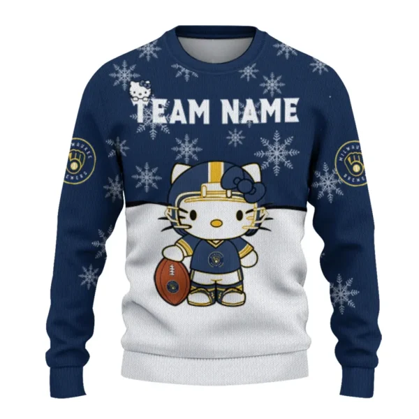 Milwaukee Brewers Sweater Custom Hello Kitty Navy Blue Best Selling