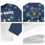Milwaukee Brewers Sweater Custom Hello Kitty Navy Blue Best Selling