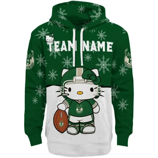 Milwaukee Bucks Hoodie Custom Hello Kitty Green Best Selling