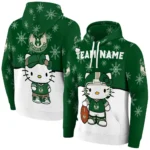 Milwaukee Bucks Hoodie Custom Hello Kitty Green Best Selling