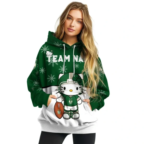 Milwaukee Bucks Hoodie Custom Hello Kitty Green High Quality