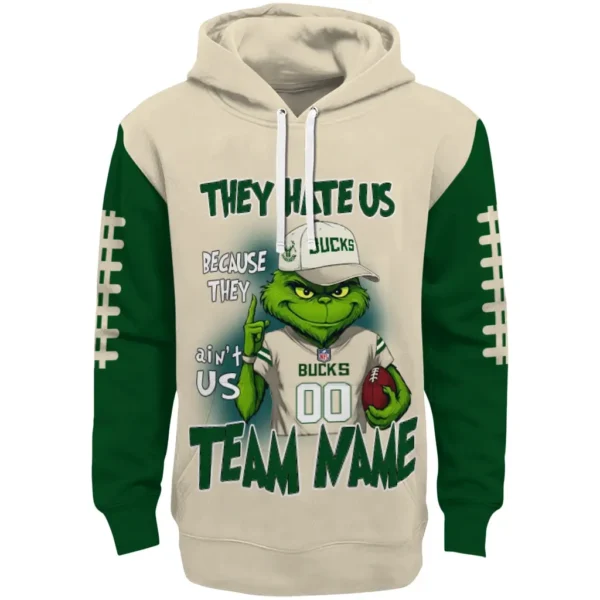 Milwaukee Bucks Hoodie Personalized Grinch Fierce Green Best Selling