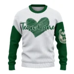 Milwaukee Bucks Sweater Personalized Heart Sketch Green White Best Selling