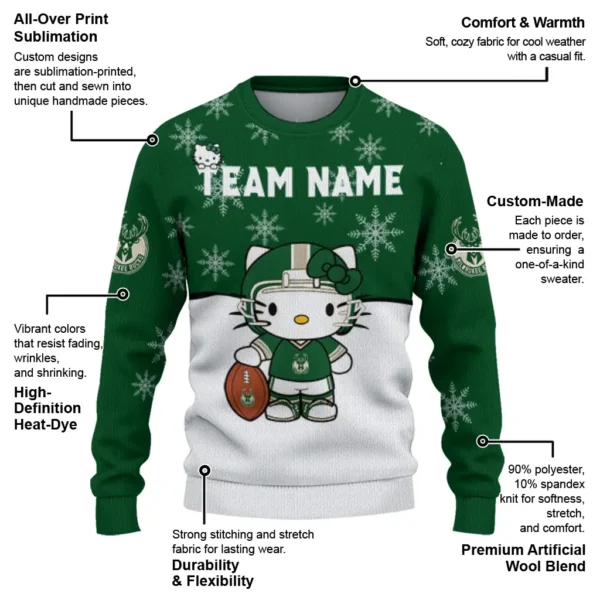 Milwaukee Bucks Sweater Personalized Hello Kitty Green New Arrival