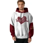 Minnesota Golden Gophers Hoodie Customized Scribble Heart Maroon White Best Selling