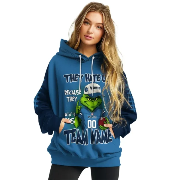 Minnesota Timberwolves Hoodie Custom Grinch Fierce Midnight Blue High Quality