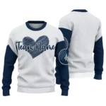 Minnesota Timberwolves Sweater Custom Heart Sketch Midnight Blue White Best Selling