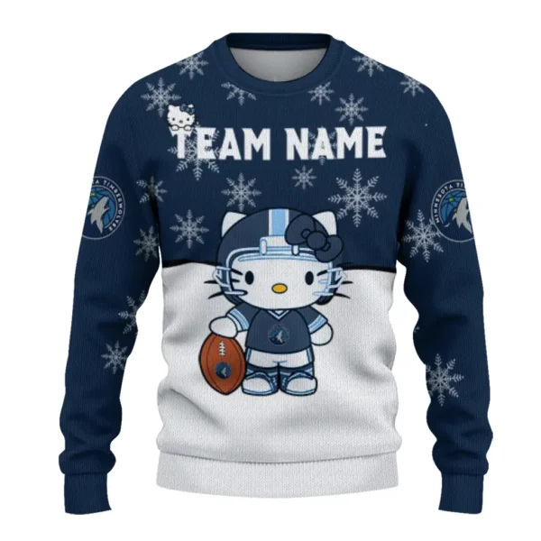 Minnesota Timberwolves Sweater Custom Hello Kitty Midnight Blue Best Selling