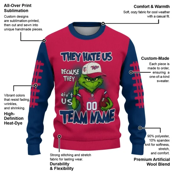 Minnesota Twins Sweater Custom Grinch Fierce Navy New Arrival